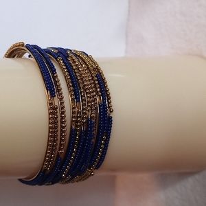 Bangle set blue and gold